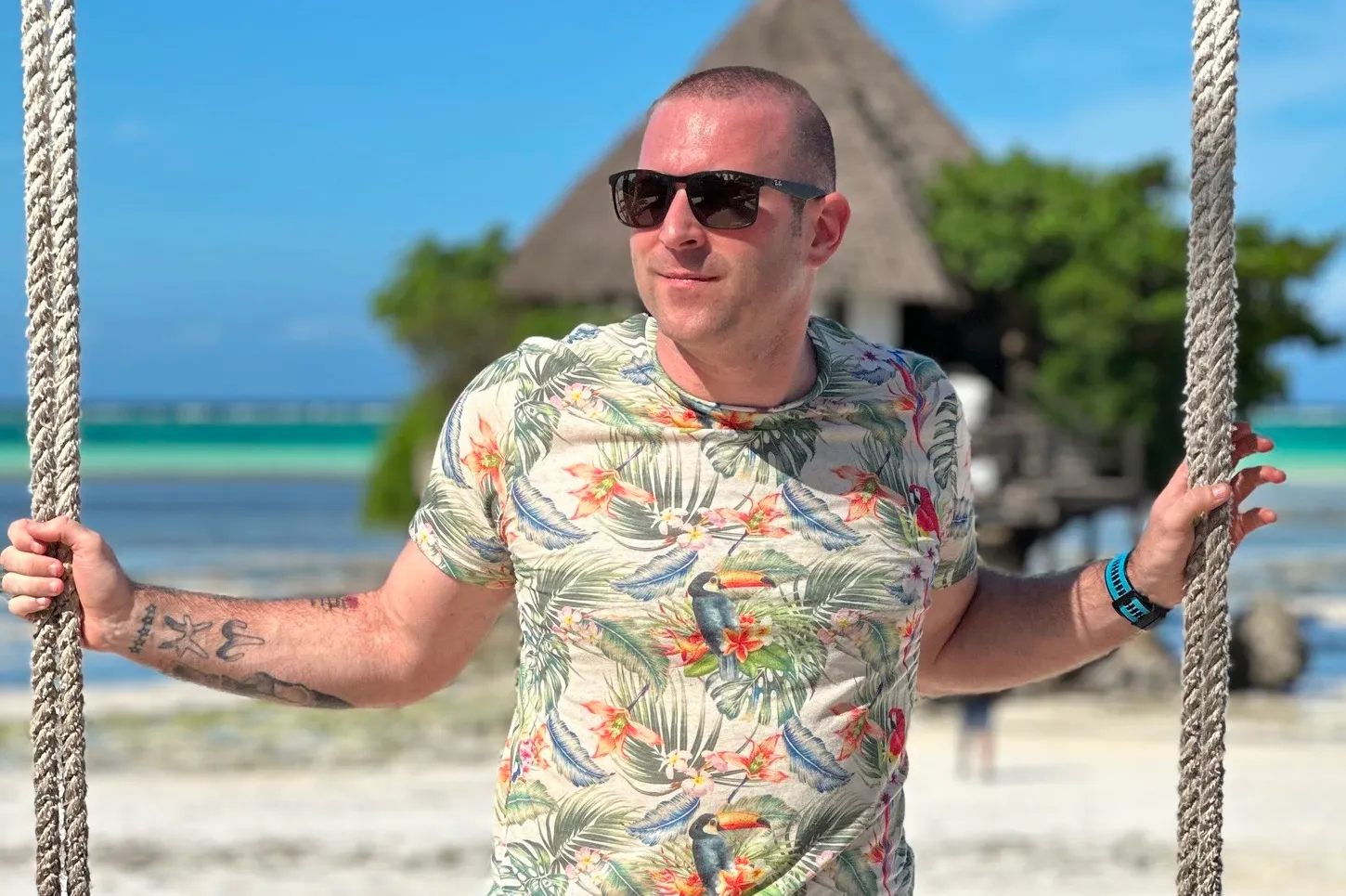 Robin Laumb på stranden